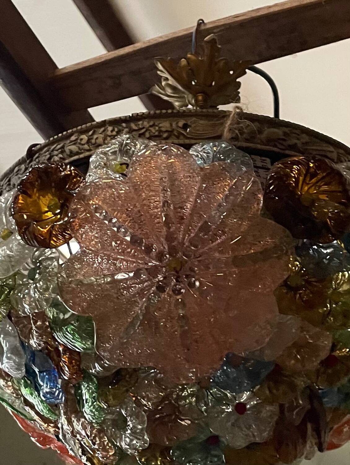 Murano glass ceiling light chandelier Barovier & Toso Flowers