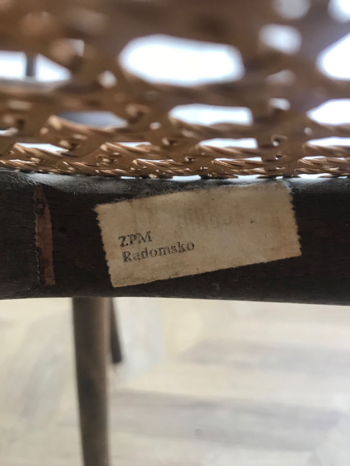 Lot 4 chairs ZPM Radomsko 1960 in canning and wood