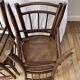 set of 4 bistro chairs in turned wood and canework stamped early 20th century