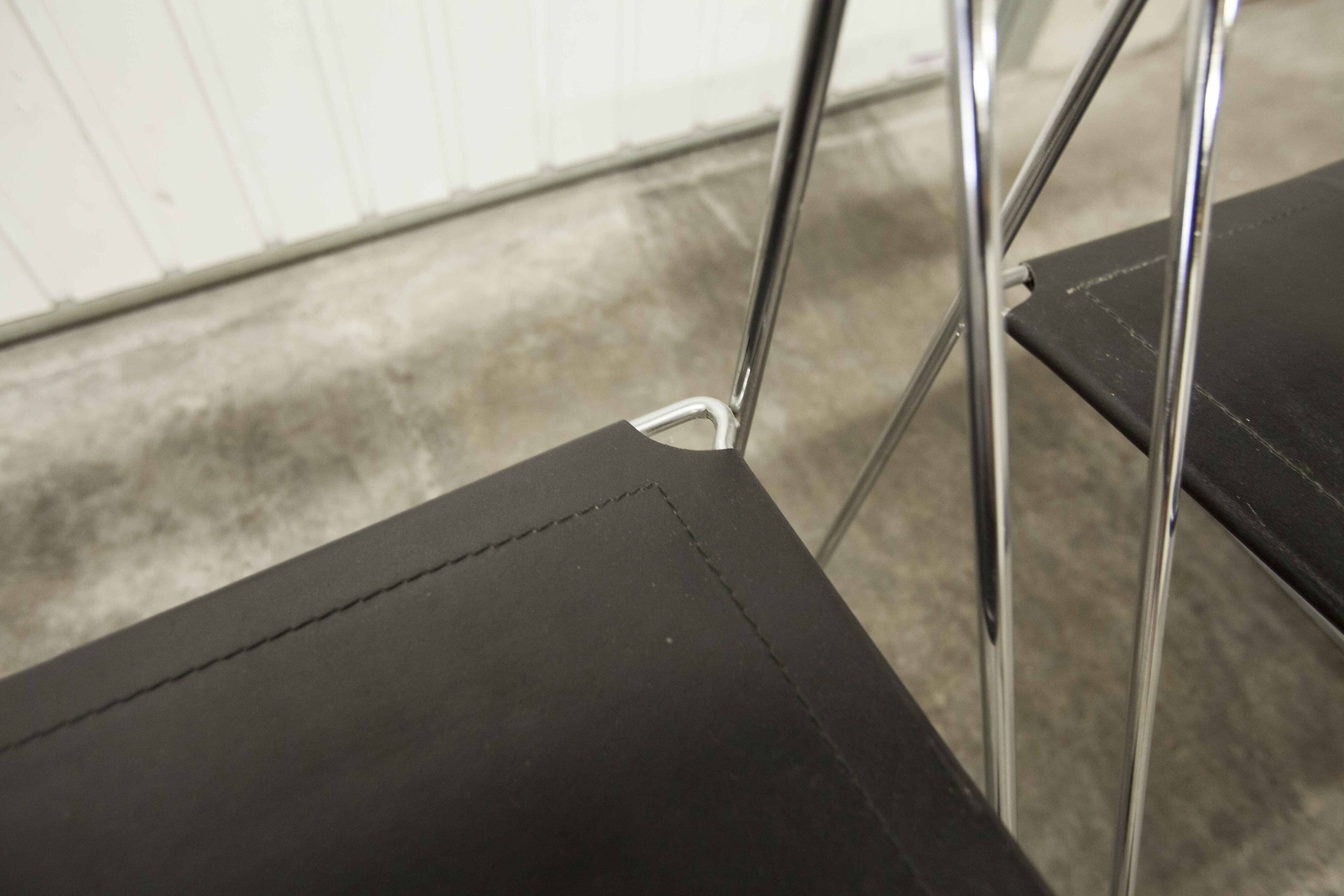 Set of 3 minimalist X line chairs by Niels Jorgen Haugesen for Hybodan