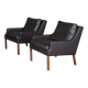 x2 Danish leather armchairs by Georg Thams, Denmark 1960s
