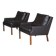 x2 Danish leather armchairs by Georg Thams, Denmark 1960s