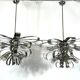 Mid-century pair of Italian chrome chandeliers from 70