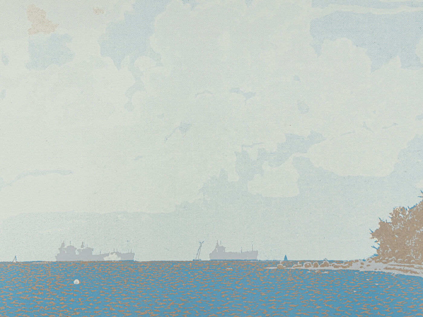 Geltringer Bucht, Serigraph in Colors on Paper, 67 x 67 cm