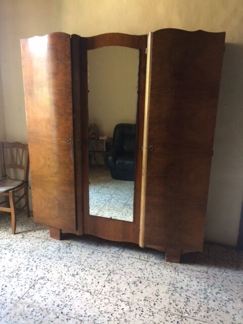 Walnut art deco wardrobe 1930s