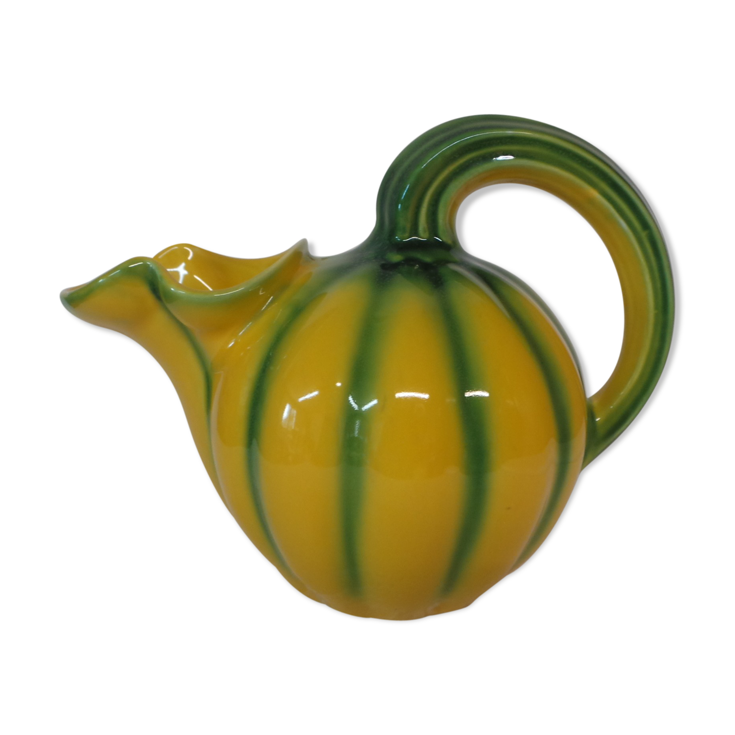 Green and yellow vintage pitcher
