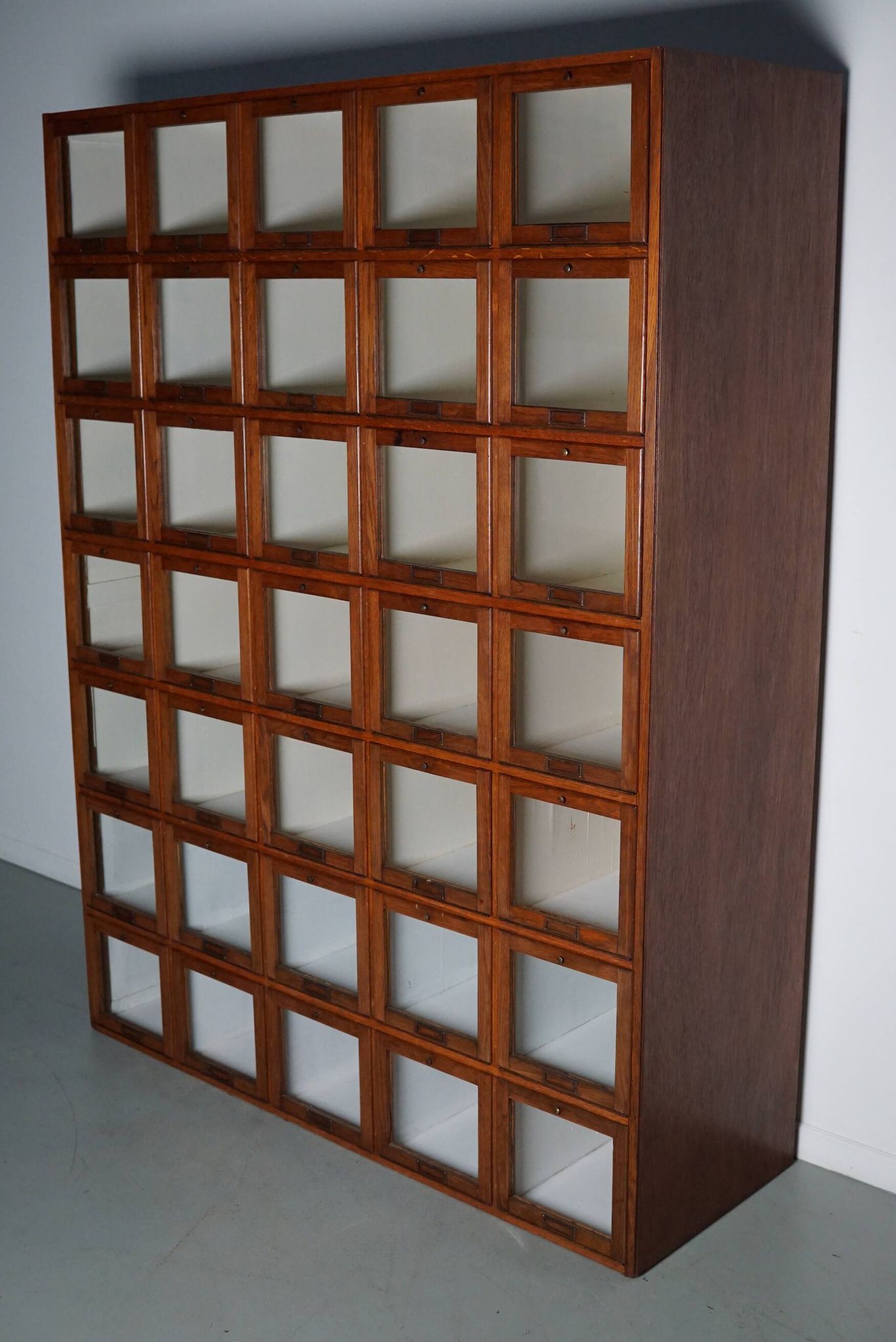 Antique Large Dutch Oak Haberdashery Shop Cabinet Folding Doors, 1920/30s
