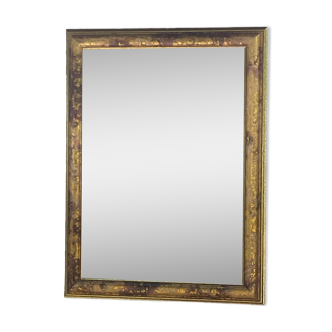Rectangular beveled mirror frame gilded molding