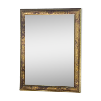 Miroir biseauté rectangulaire cadre moulure mordorée