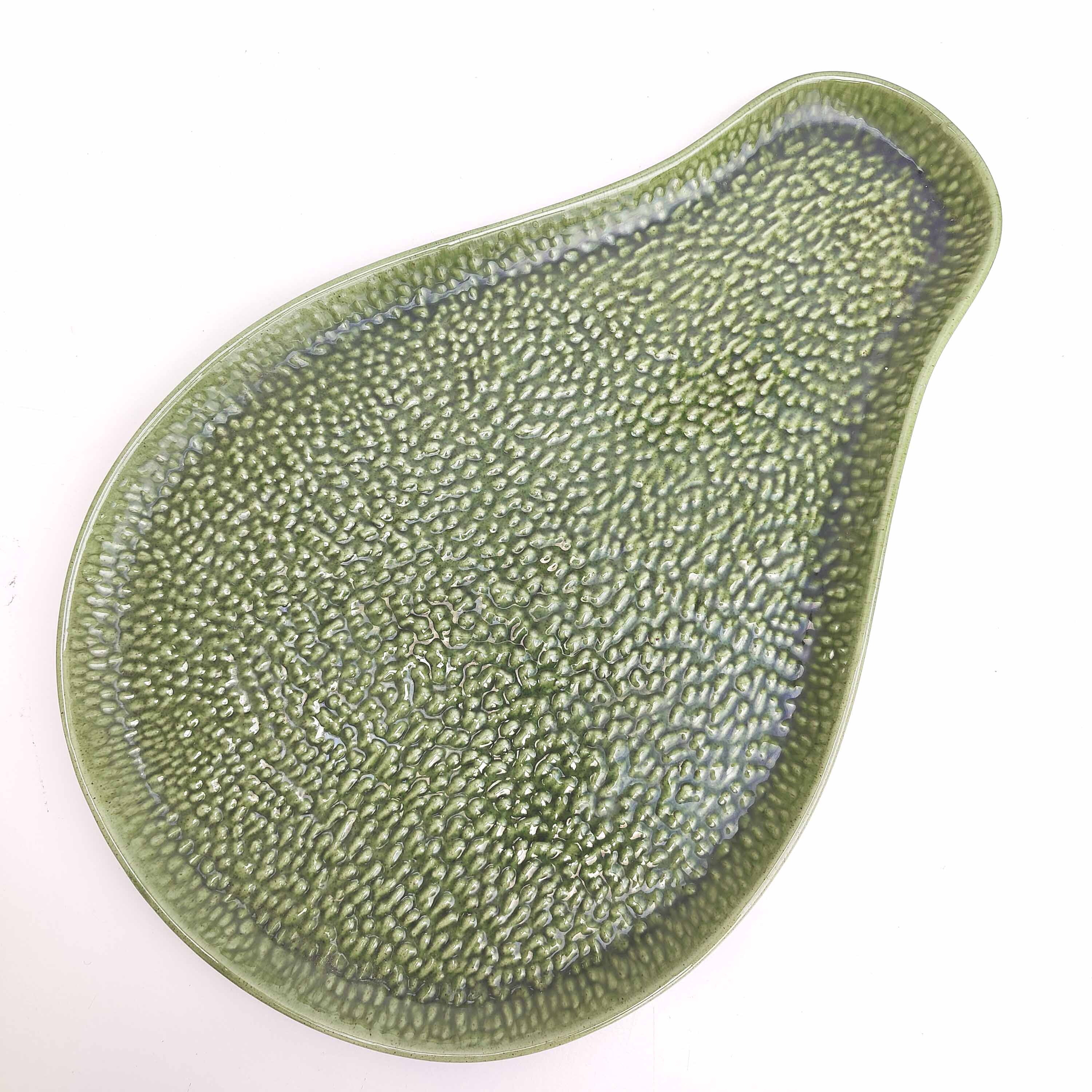 Large ceramic dish avocado shape