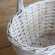 Vintage wicker basket painted white