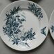 6 assiettes plates Badonviller, papillons et fleurs, 1900