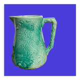 Decorative water decanter in painted ceramic