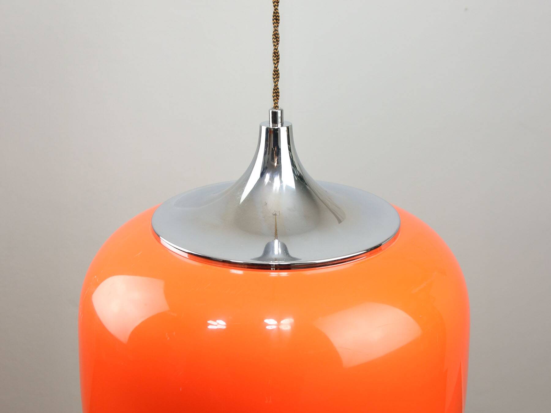 Space Age Orange Pendant Lamp from Guzzini, 1960s