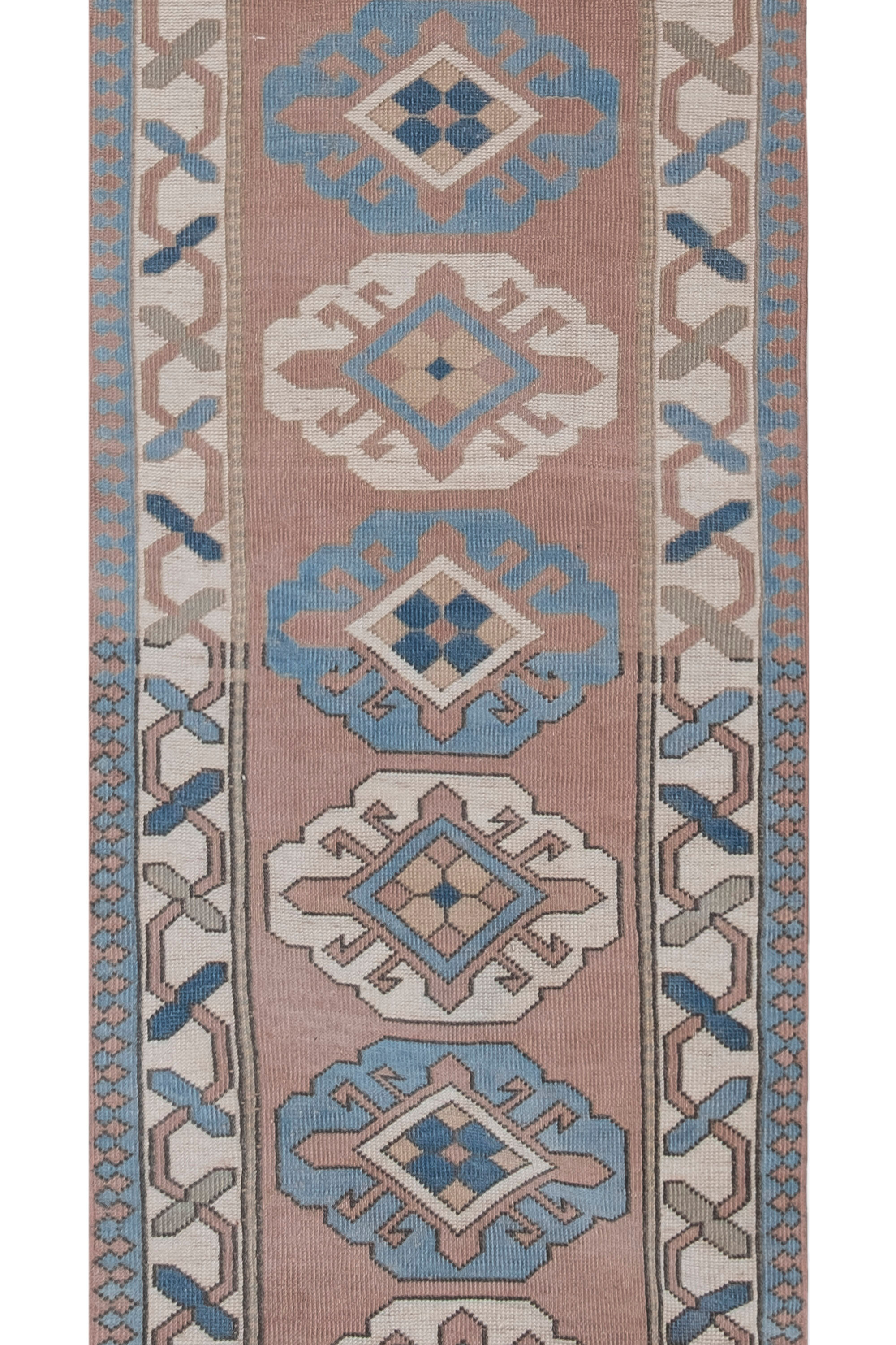 Vintage anatolian oushak kars runner rug 80 x 380 cm