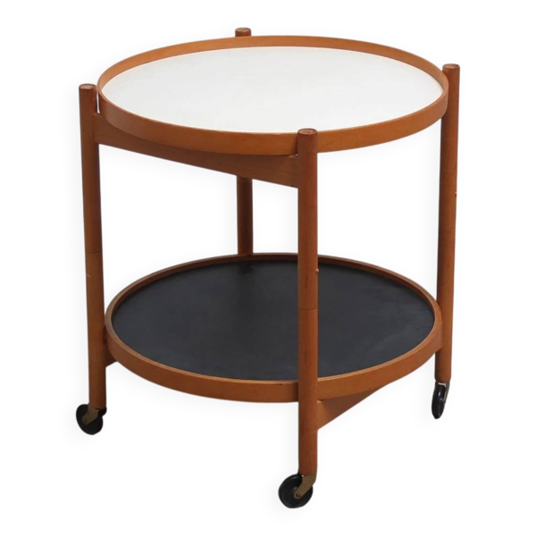 Chariot de service avec plateaux réversibles par Hans Bølling pour Torben Ørskov, années 1960.