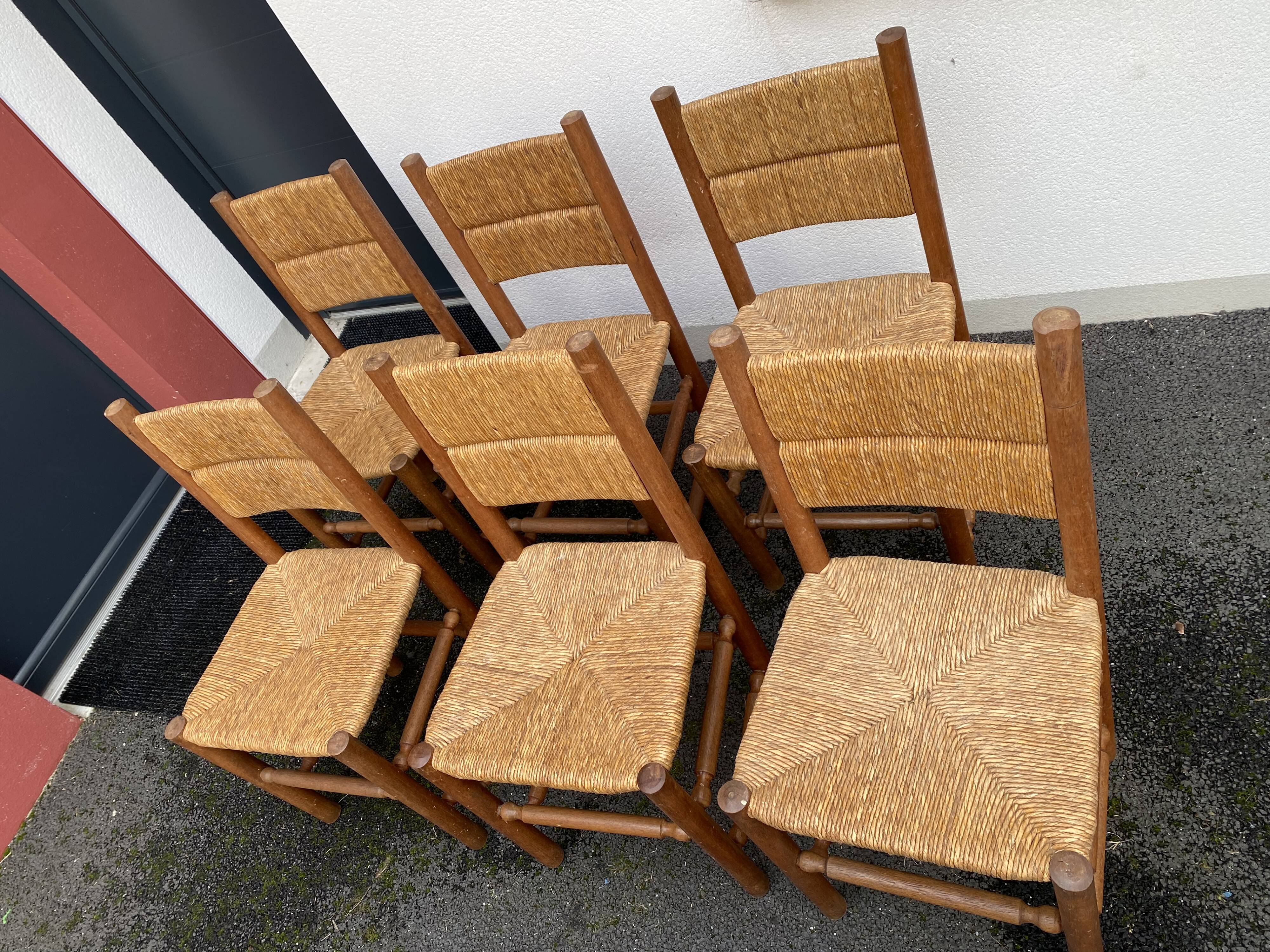 Suite of 6 mulched chairs 70s-80s