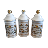3 pots a pharmacy 19th in limoges porcelain claude caspenet