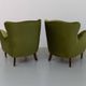 Danish art deco green velvet lounge chairs, 1940s. set of 2