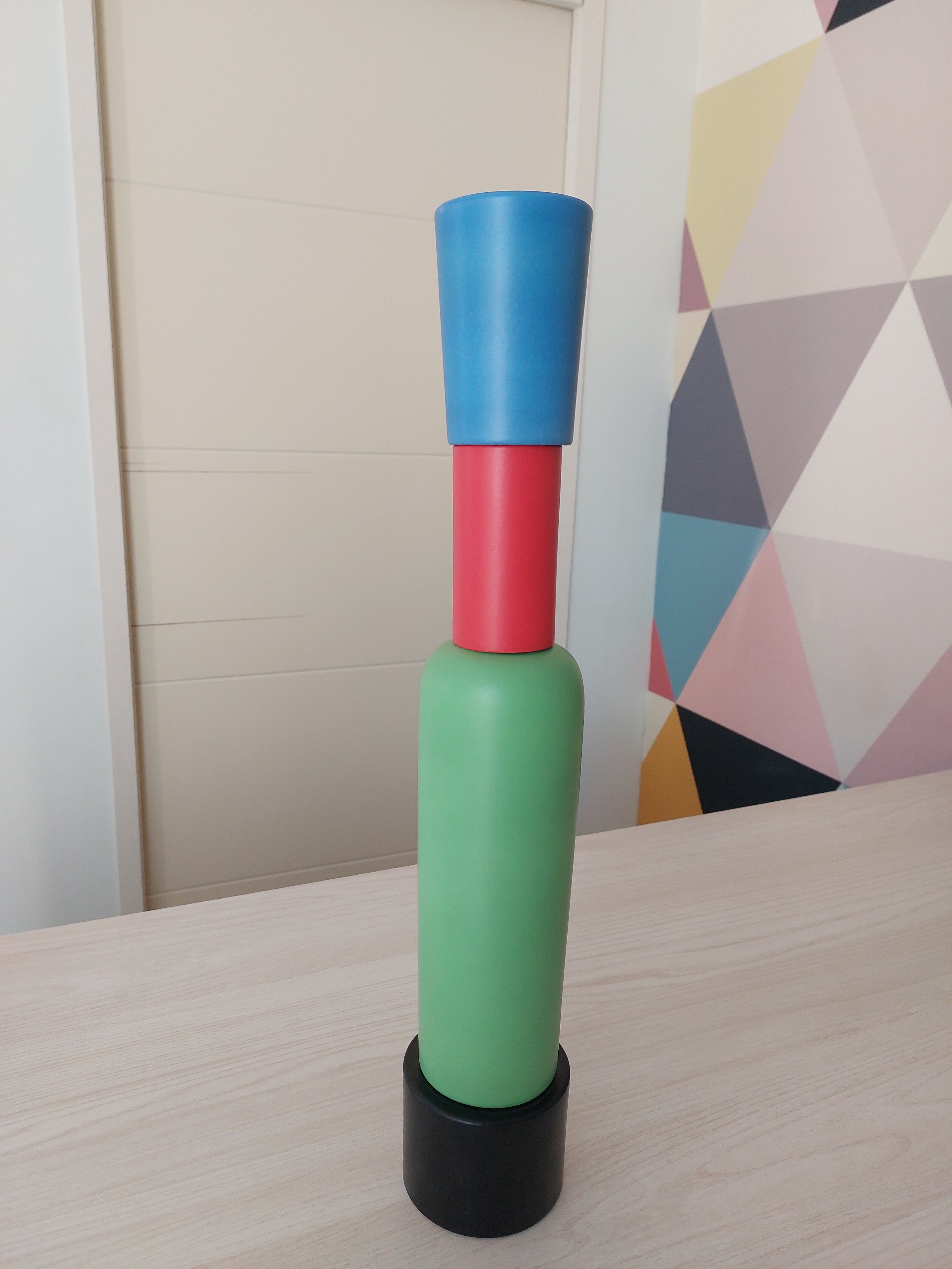 Ceramic vase brand Bitossi, designer: Du Pasquier, numbered vase