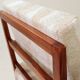 Pair of vintage wooden chairs jacquard beige