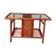 Rattan coffee table, canning, glazed top