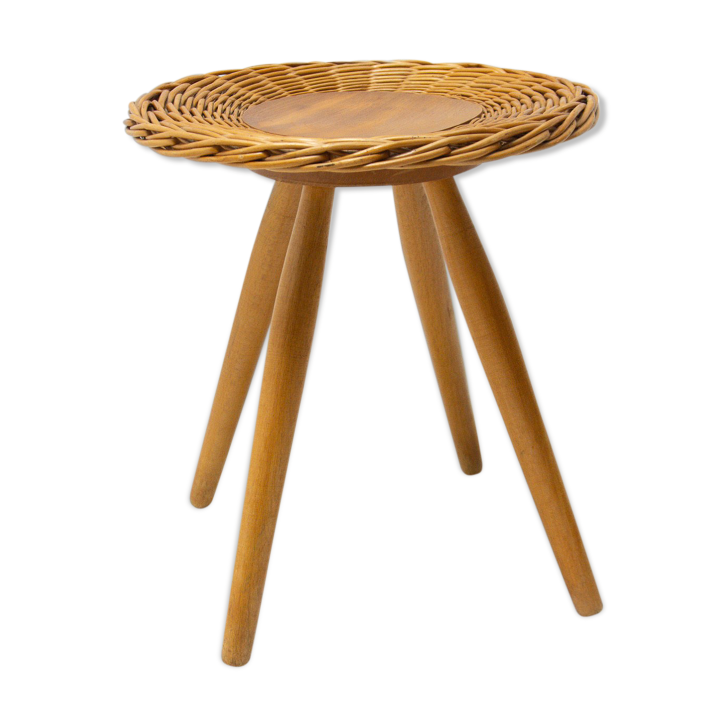 Mid century rattan stool by Jan Kalous for Úluv, 1960´s, Czechoslovakia