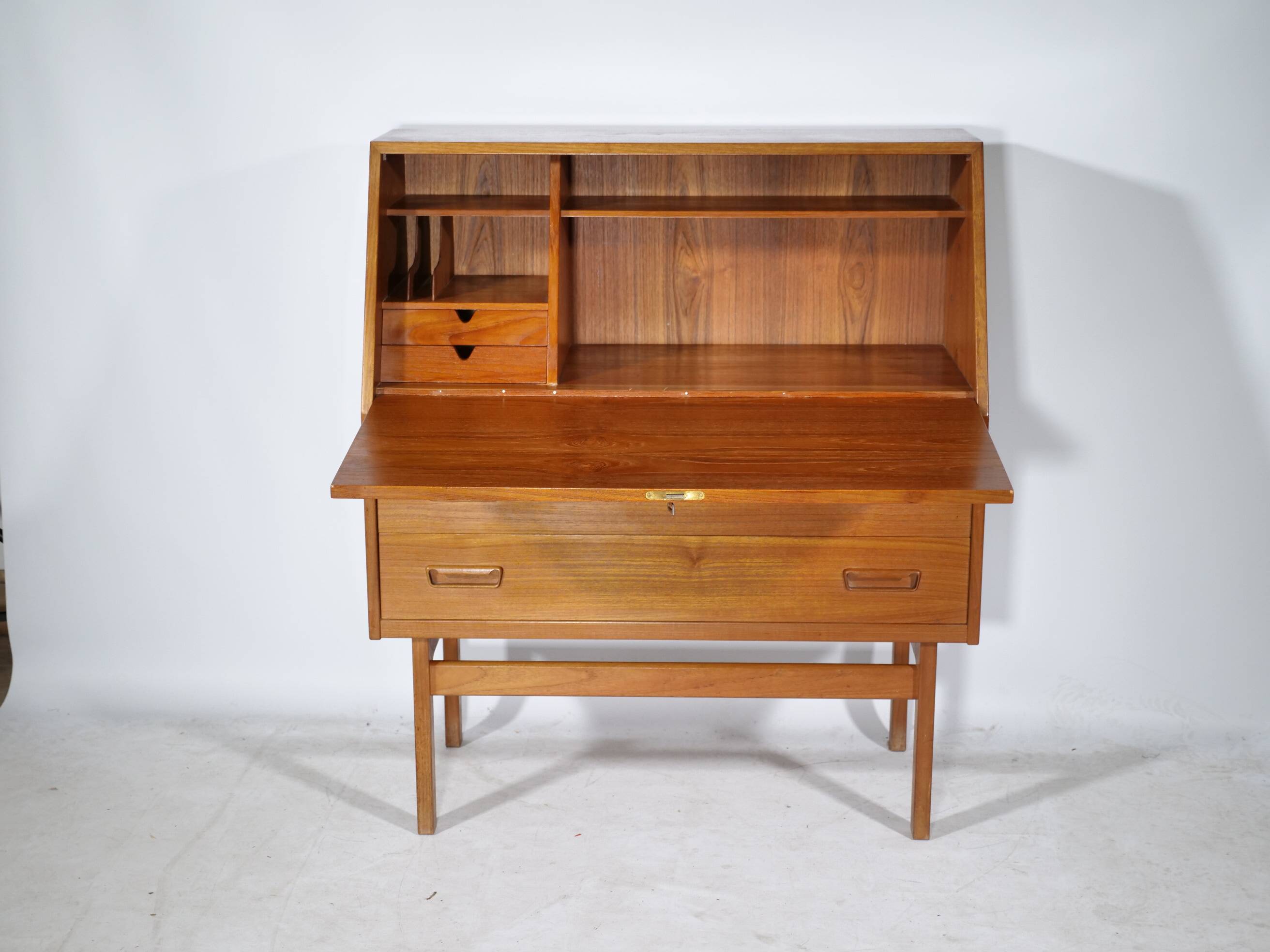 Danish Design Teak Secretary Desk 1960s Office Cabinet, Model 68,