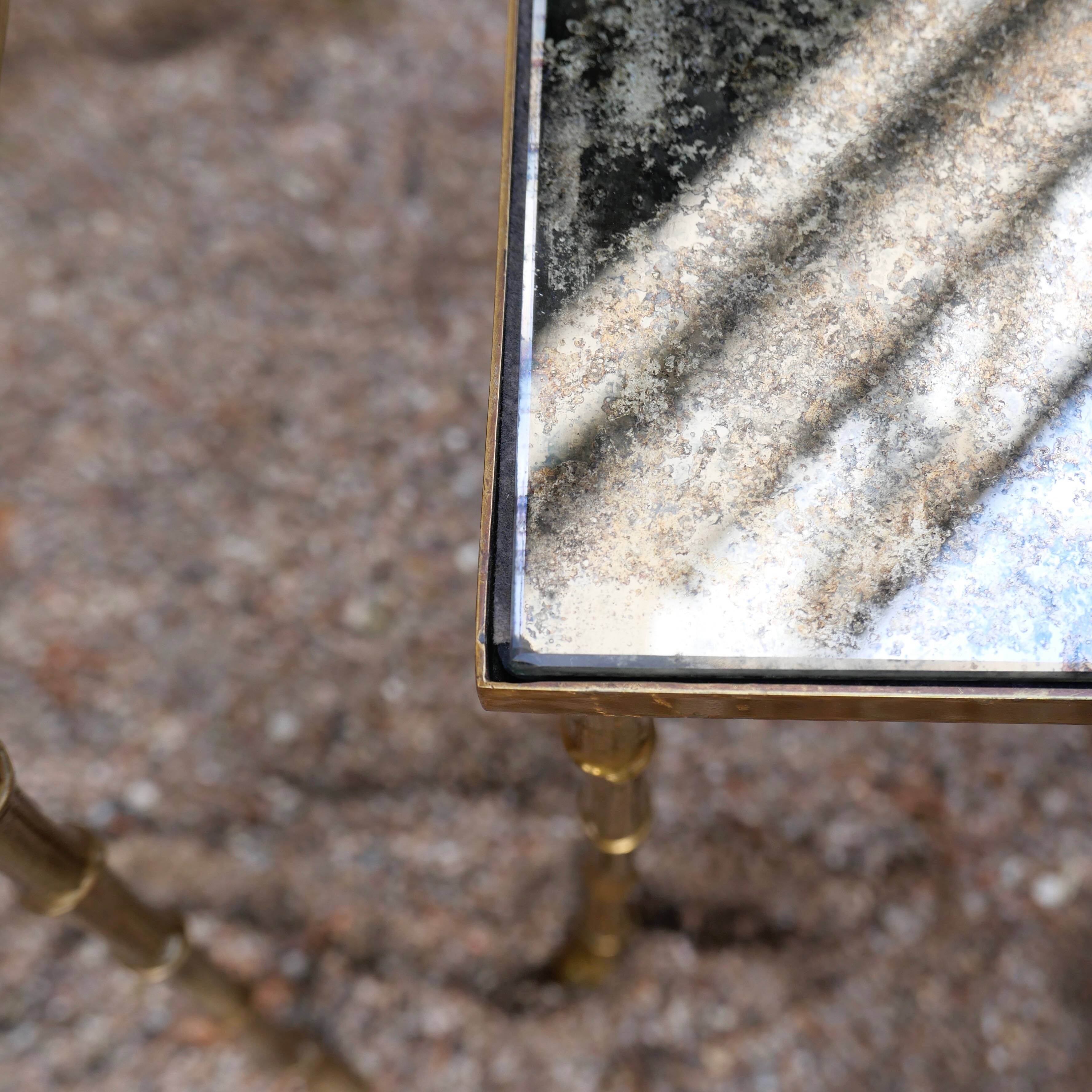 Set of 3 nesting tables in gilded bronze Maison Baguès 1940