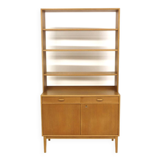 Scandinavian oak bookcase chest of drawers, Sweden, 1960