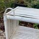 Vintage white rattan wall shelf