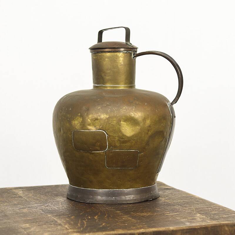Cruche à lait en cuivre antique du début du 19e siècle