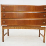 1960 Rare Teak and Oak Chest of Drawers by Krasna Jizba ,Czechoslovakia