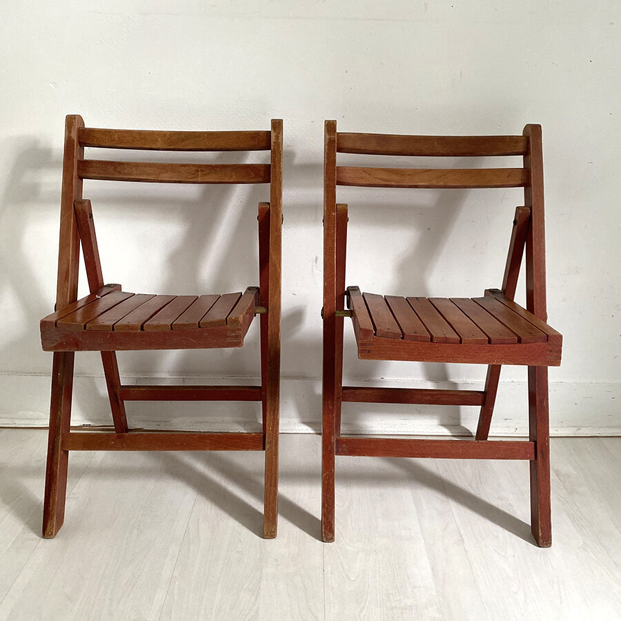 Pair of vintage child folding chairs