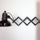 Industrial Black Enamel Scissor Wall Lamp, 1950s
