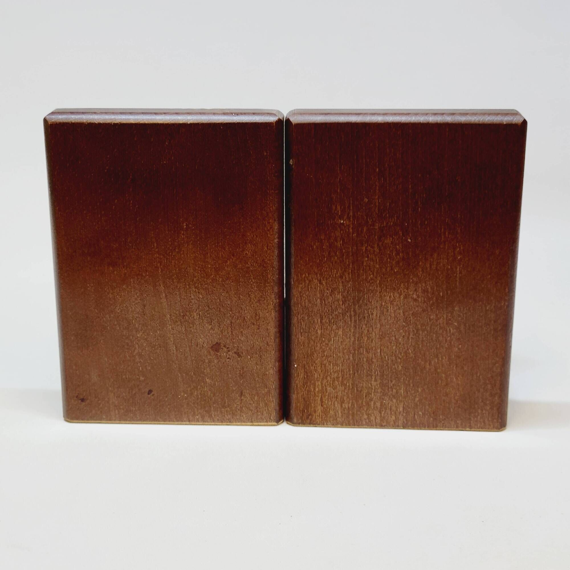 Pair of French Art Deco Wooden Bookends with Dice
