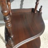 Wall-mounted corner display with 3 mahogany shelves