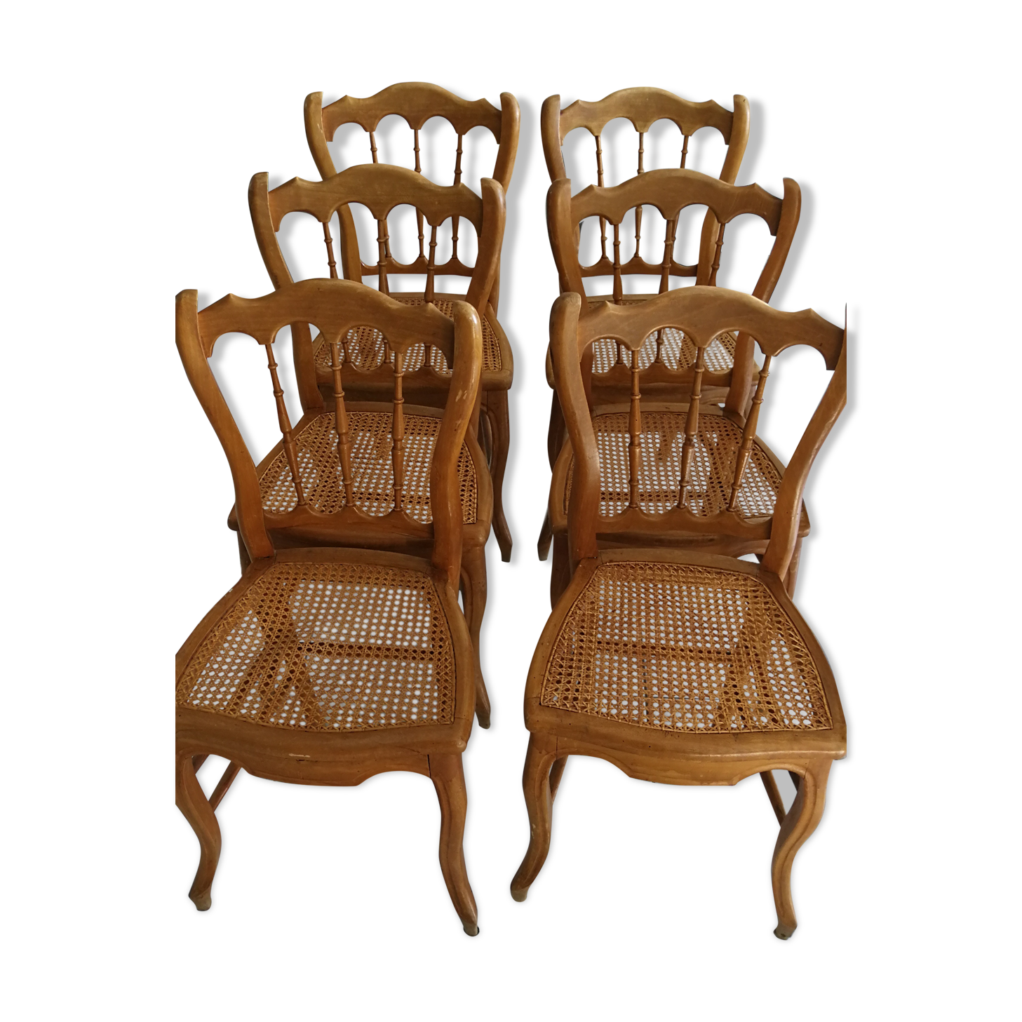 6 chairs in natural canning