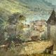 Ancient painting , Swiss landscape, signed and dated 1894