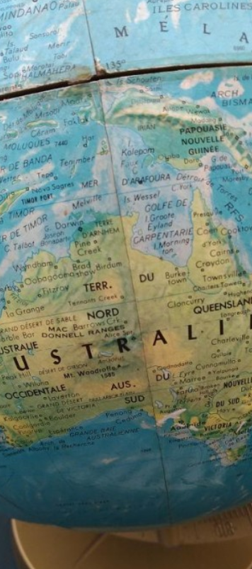 Terrestrial globe in the 1960s