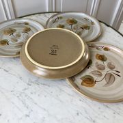 set of 4 sandstone dessert plates Niderviller Doria Ste Radegonde hand painted white years
