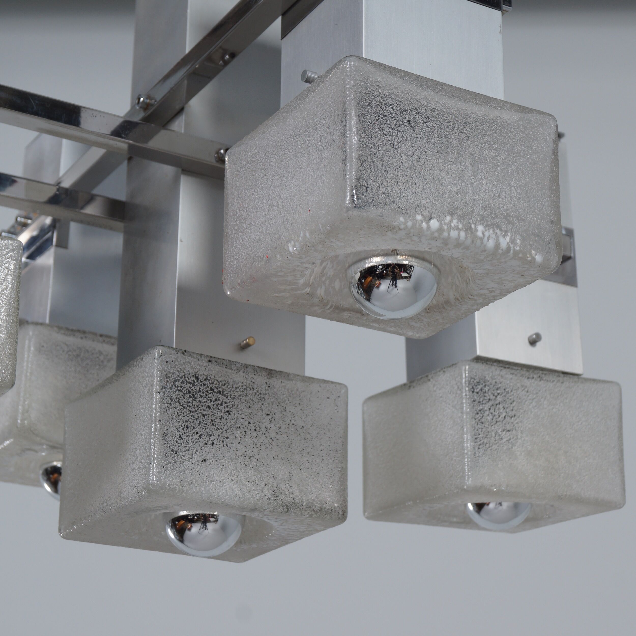 Italian cube pendant by Gaetano Sciolari, 1970s