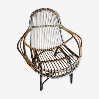 Adult armchair in rattan vintage 60