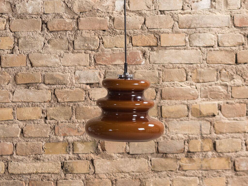 Orange suspension lamp, by Peill & Putzler, circa 1970