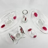 1970s Unique Set of Glass by Jaroslav Tabara for Lednicke Rovne Glassworks