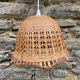 Suspension in rattan and vintage wicker bell shape
