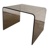 Vintage curved smoked plexiglass side table/end table