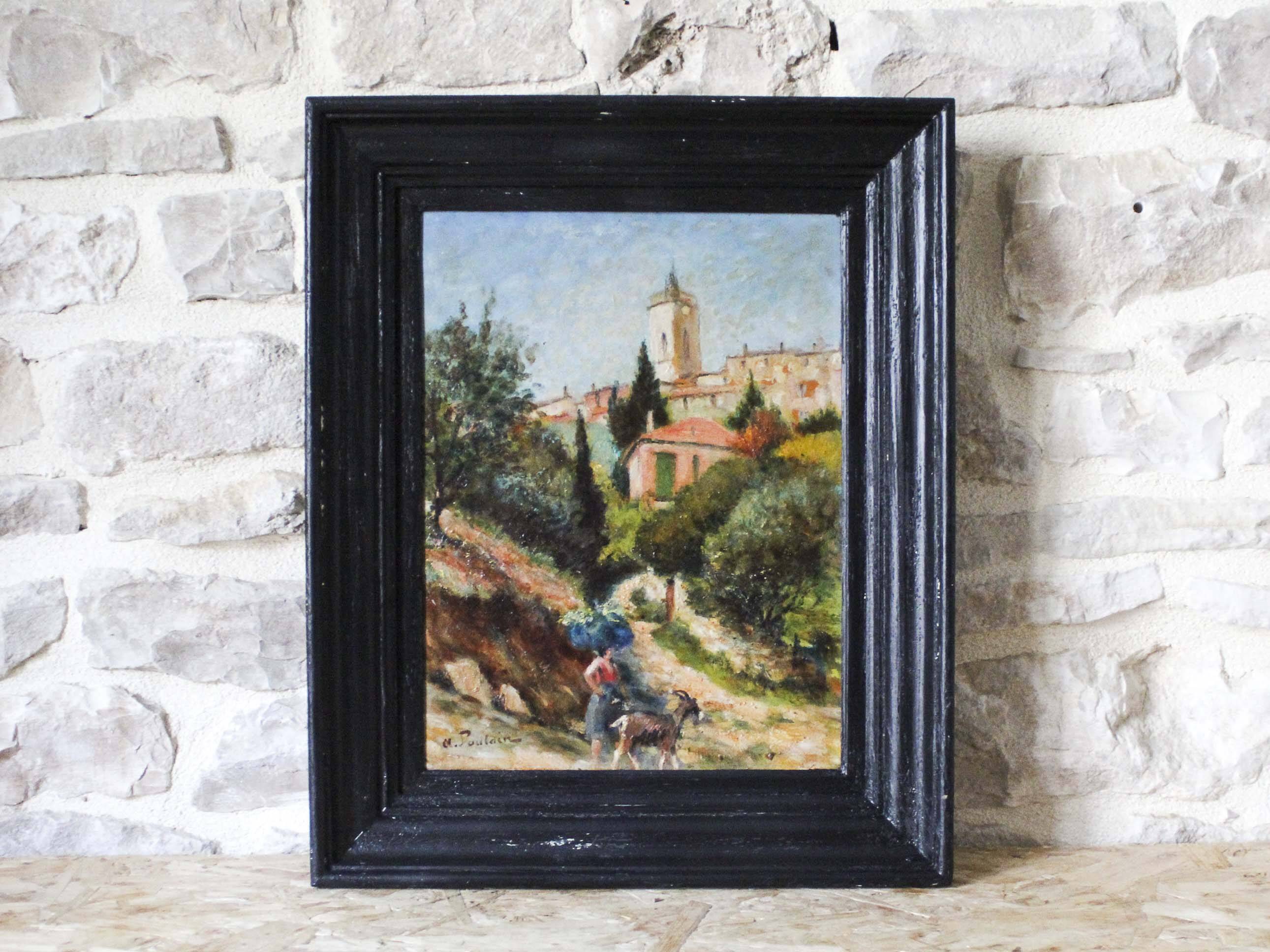 Oil on panel by A. Poulain - Cagnes sur Mer