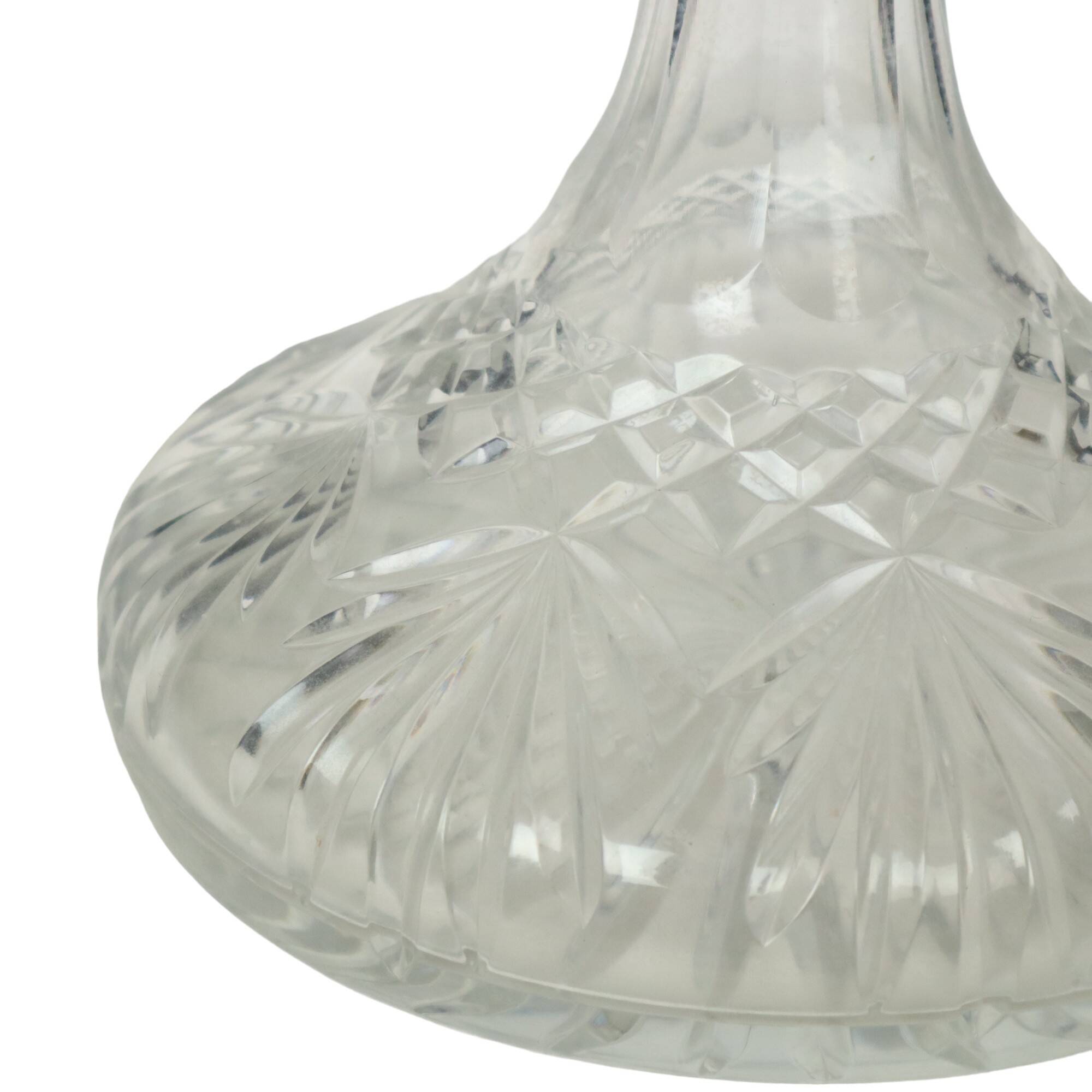 Vintage Samobor Crystal Decanter Ship Decanter Star Motif Lead Crystal