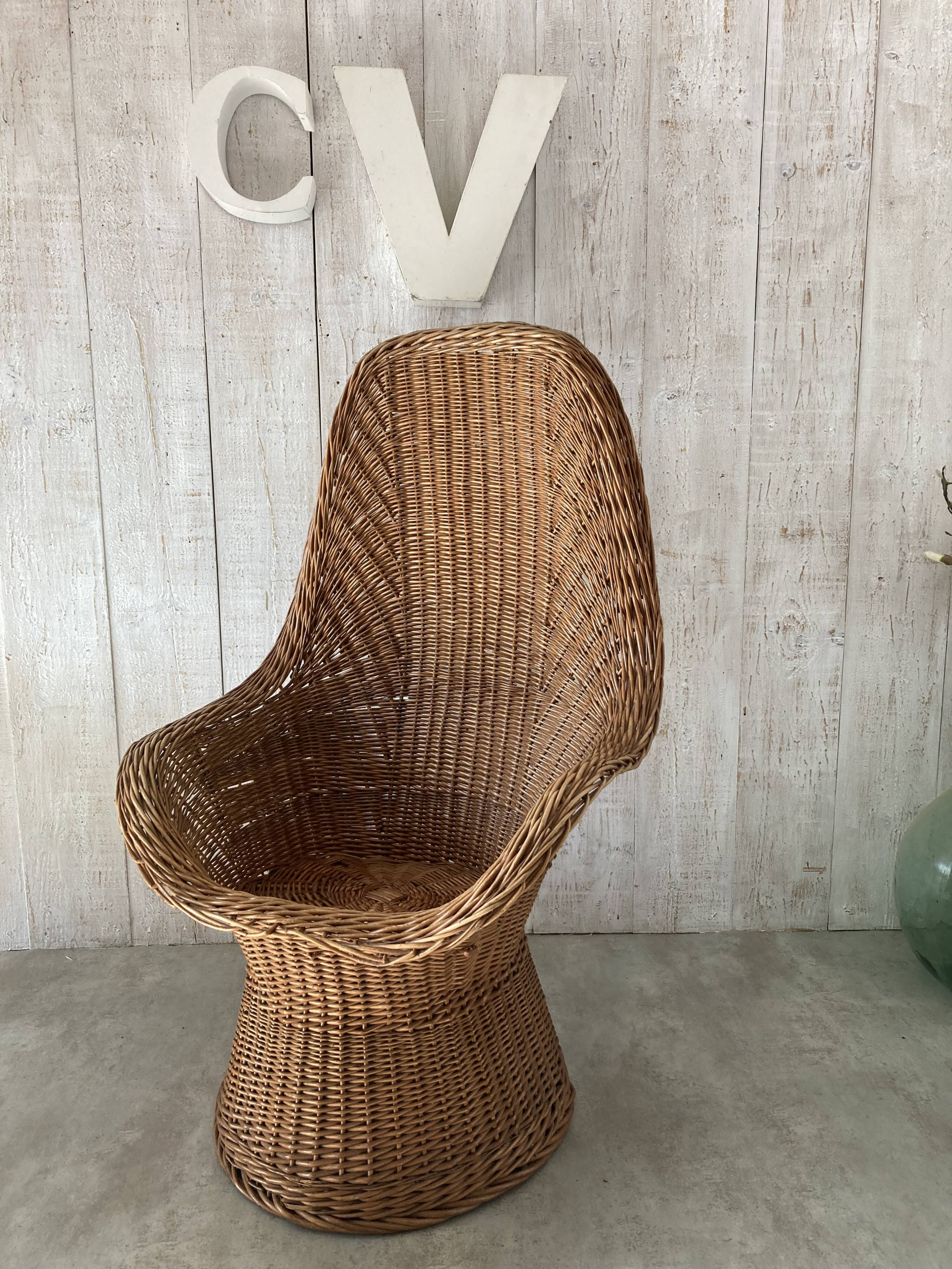 Vintage wicker armchair